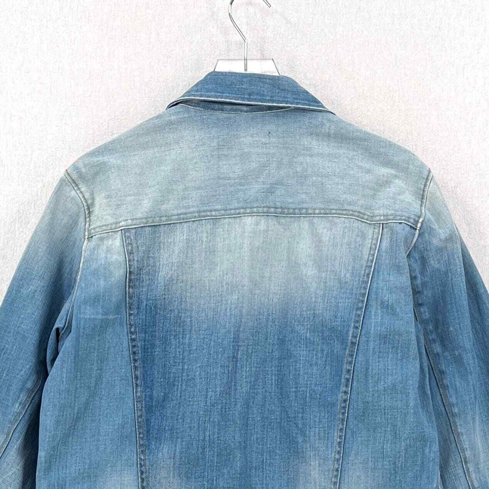 Isko Jacket Men Medium Blue Denim Engineered Finishes Zip Pockets - Picture 4 of 11